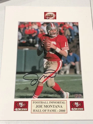 Joe Montana Signed 8x10 Photo In a 11x14 Matt. HOF. COA. 49ers