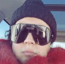 Versace Wide Wrap Shield Medusa Sunglasses / No Case