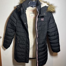 Abercrombie Kids Black Pink Puffer Coat 9/10