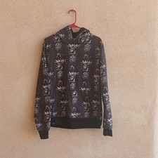 Black Pineapple Print Hoodie