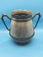 Antique Victorian 1800s Gray Graniteware & Pewter Sugar Bowl - Missing Lid