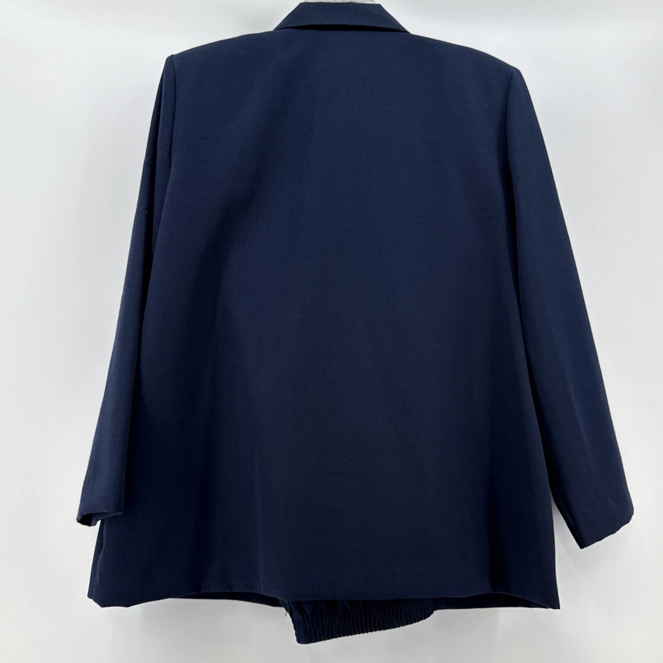 ALFRED DUNNER Mujer Chaqueta Y Pantalón Traje Azul 2 Botones Talla 16 Pequeño Foto 4 de 4