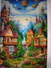 Large Stamped Cross Stitch European Village 14ct 40x70cm 25 Colors
