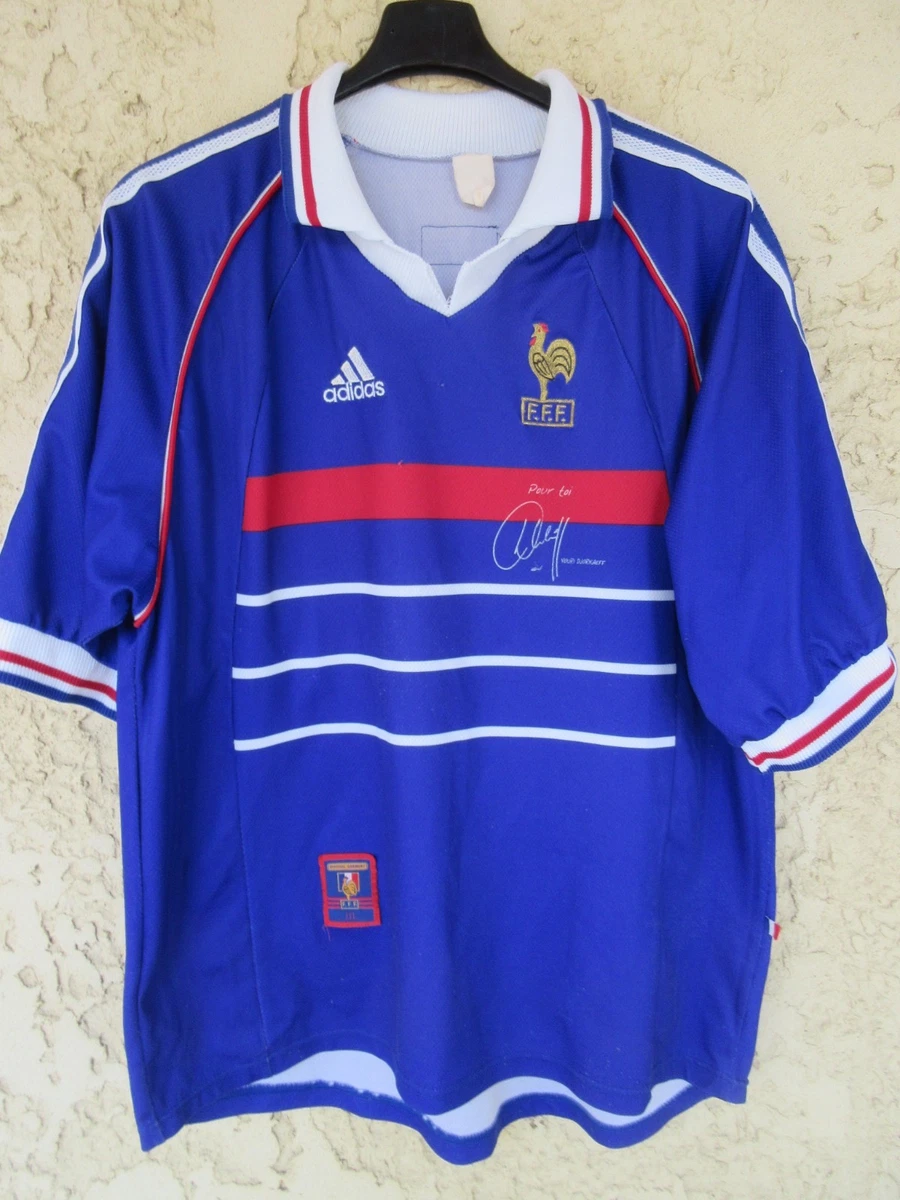 Maillot Adidas France Djorkaeff N°6 - Finale Coupe Du Monde 1998 - Bleu - Taille M - NEUF