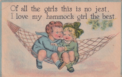 #ad Romance I Love My Hammock Girl The Best Monett MO Pierce City 1915 Postcard E33 $2.84