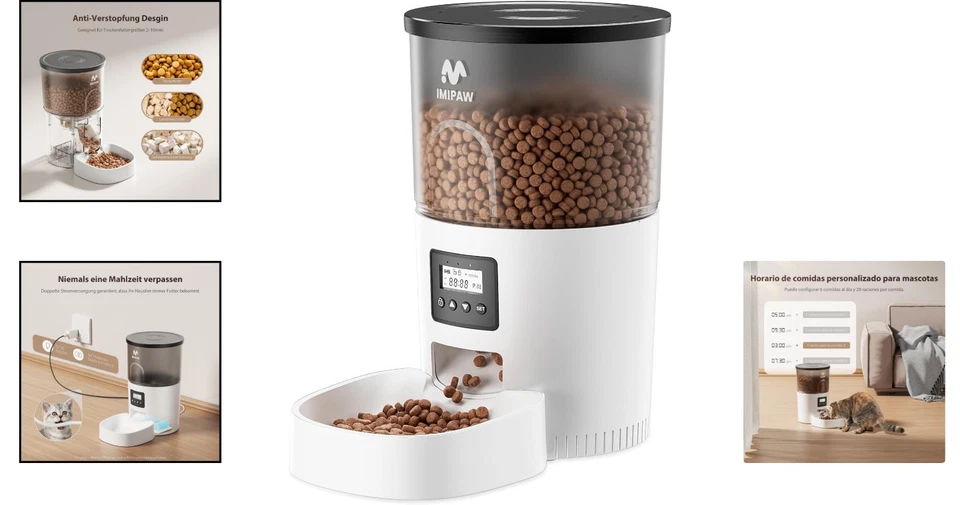 Katzenfutterautomat Acrylnitril-butadien-styrol programmierbar 3L Timer - Bild 2 von 4