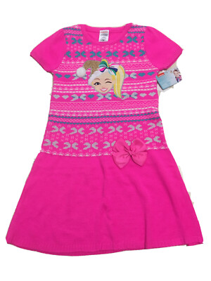 NEW Jojo Siwa Knit Sweater Dress with 3D bow jus 10-12, 14-16