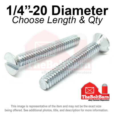#ad 1 4quot; 20 Slotted Flat Head Machine Screws Bolts Zinc Coarse Pick Length amp; Qty $296.97