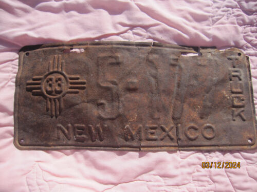 New Mexico Vintage Nummernschild LKW 1933 # 5-177 verrostet keine Farbe