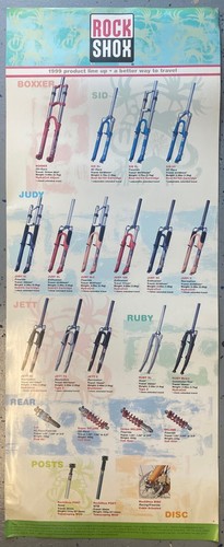 Rock Shox 1999 Product Line Poster, 34" x 13-1/2" - used