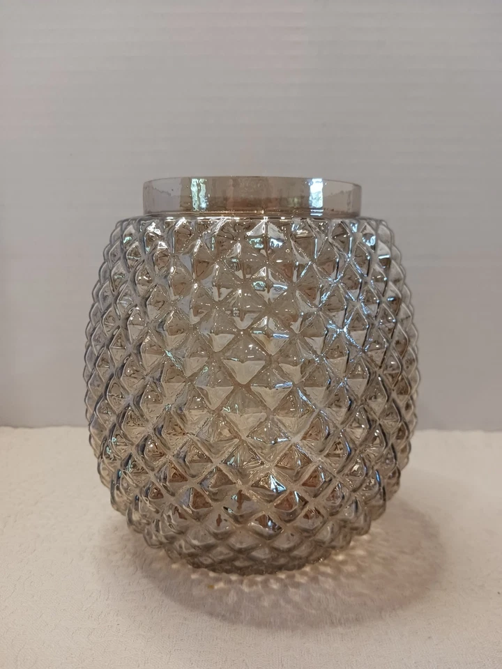 装饰玻璃和金属 2 件菠萝罐钻石玻璃图案 — 第 3/4 张图片