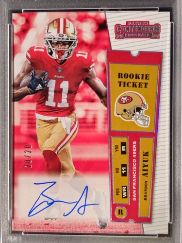 2020 PANINI CONTENDERS 2000 ROOKIE TICKET AUTO #RRT-BAI  Brandon Aiyuk RC #20/20 - Picture 2 of 4