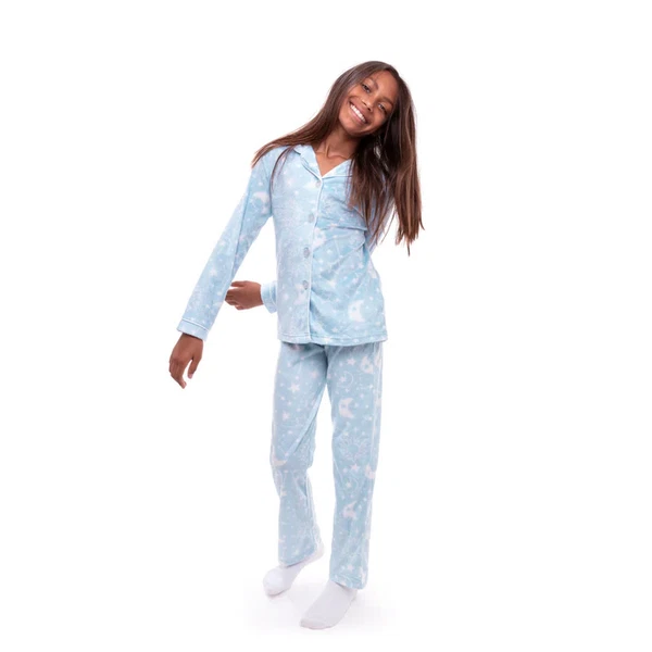 Sleep On It Girls 2-Piece Set Fleece Coat Pajama Polyester Blue size M  (10-12).