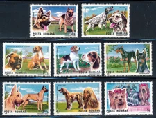 Romania - Colorful Dogs Stamps MNH set (1990) #3610-17 ($4.30)
