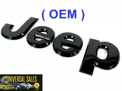 #ad OEM JEEP GRAND CHEROKEE BLACK GLOSS EMBLEM BADGE HOOD 2011 2021 NEW 68193400AA $39.00