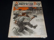 1918 AUGUST THE AMERICAN BOY MAGAZINE NICE ILLUSTRATED COVER - E 2398