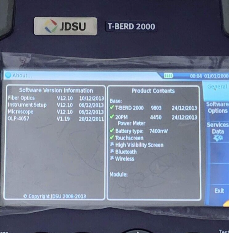 Mainframe Base2000 JDSU Viavi T-BERD 2000 OTDR Mainframe w/ PM Power Meter | eBay