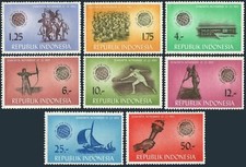 Indonesia 608-615,MNH.Michel 413-420. GANEFO games,Jakarta 1963.Dance,Bearers,
