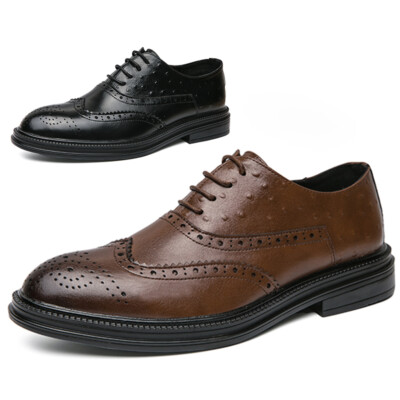 Mens Shoes Derbys Dress Shoes Brogues Leather Shoe Classic Office Wedding