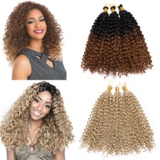 Natural Water Wave Crochet Braids Long Deep Curly 10 Human Hair Extensions US