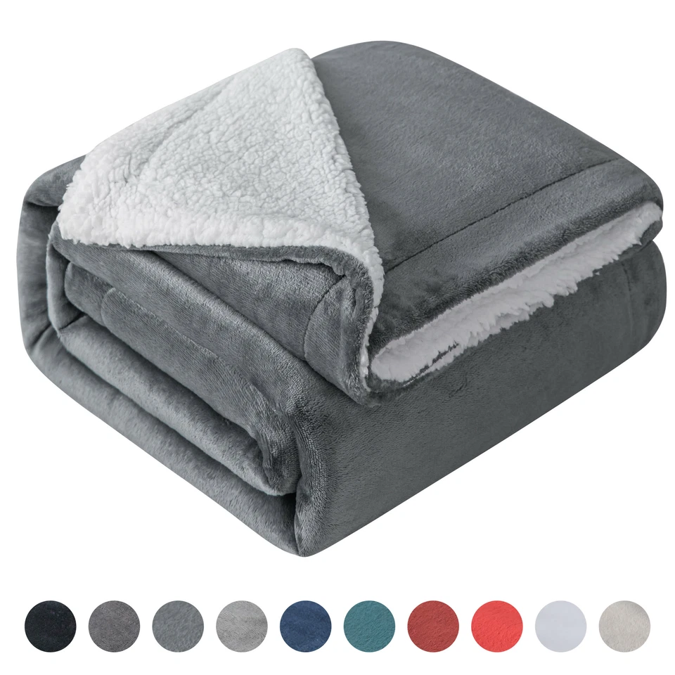 MIXIBABY Fluffy Snuggle Blanket Sherpa Coral Extra Soft & Warm Throw Fleece Blanket