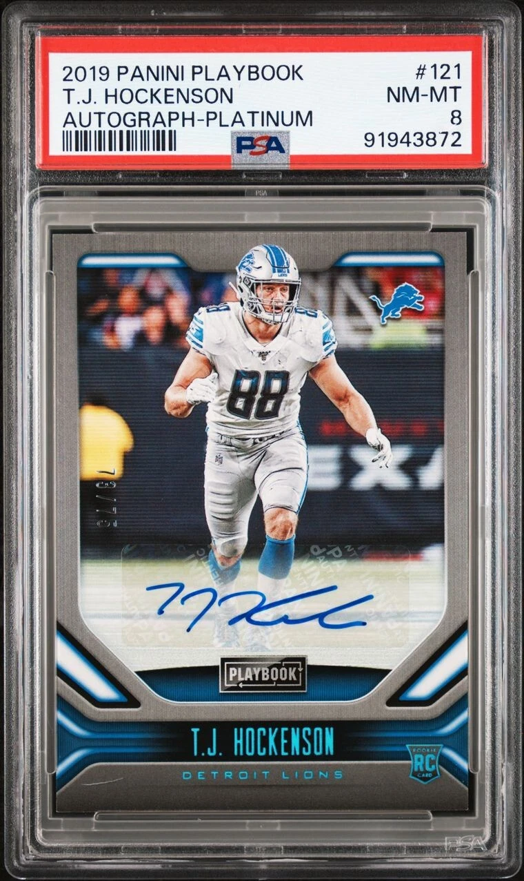 TJ Hockenson Panini Playbook #121 Autograph-Platinum