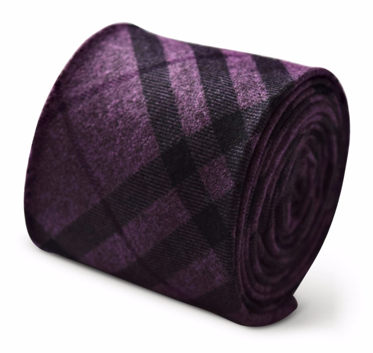 Cravate Homme Skinny En Laine Tweed - Carreaux écossais (tartan) Rouge - Marque Frederick Thomas - Faite Main UK