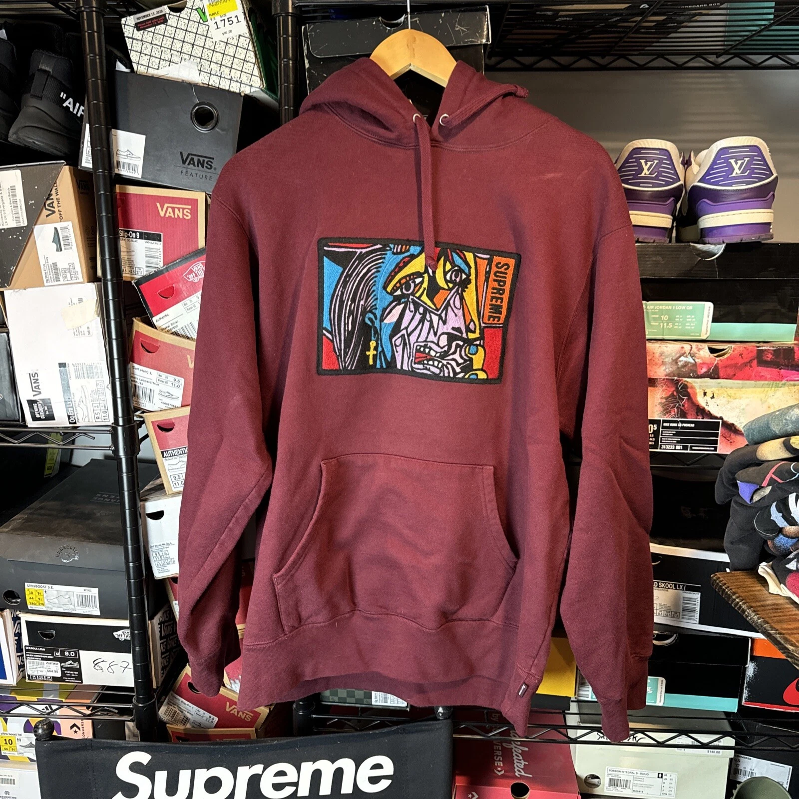 Sweat à capuche Supreme Picasso bordeaux grand 