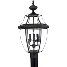Quoizel 3 Light Newbury Post Lights in Medici Bronze - NY9043Z
