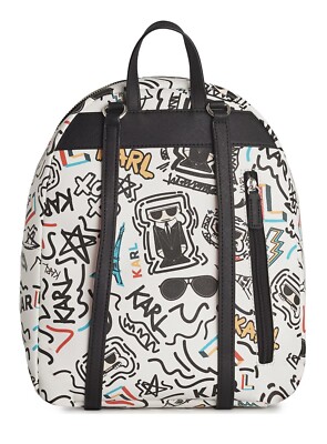 Karl‎ Lagerfeld Paris White/Grey Adele Backpack Women’s Karl Lagerfeld Paris Adele Backpack Shoulder Bag Wht – JLOOD.COM main image 2