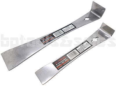 (2) 9'' & 6'' STAINLESS STEEL PRY BAR Set Nail Puller SCRAPER Heavy Duty Bars 
