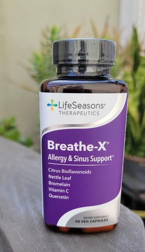 LifeSeasons,  Breathe-X, Allergy & Sinus Support 90 Caps Exp 7/2026, FREE Ship! - Afbeelding 1 van 1