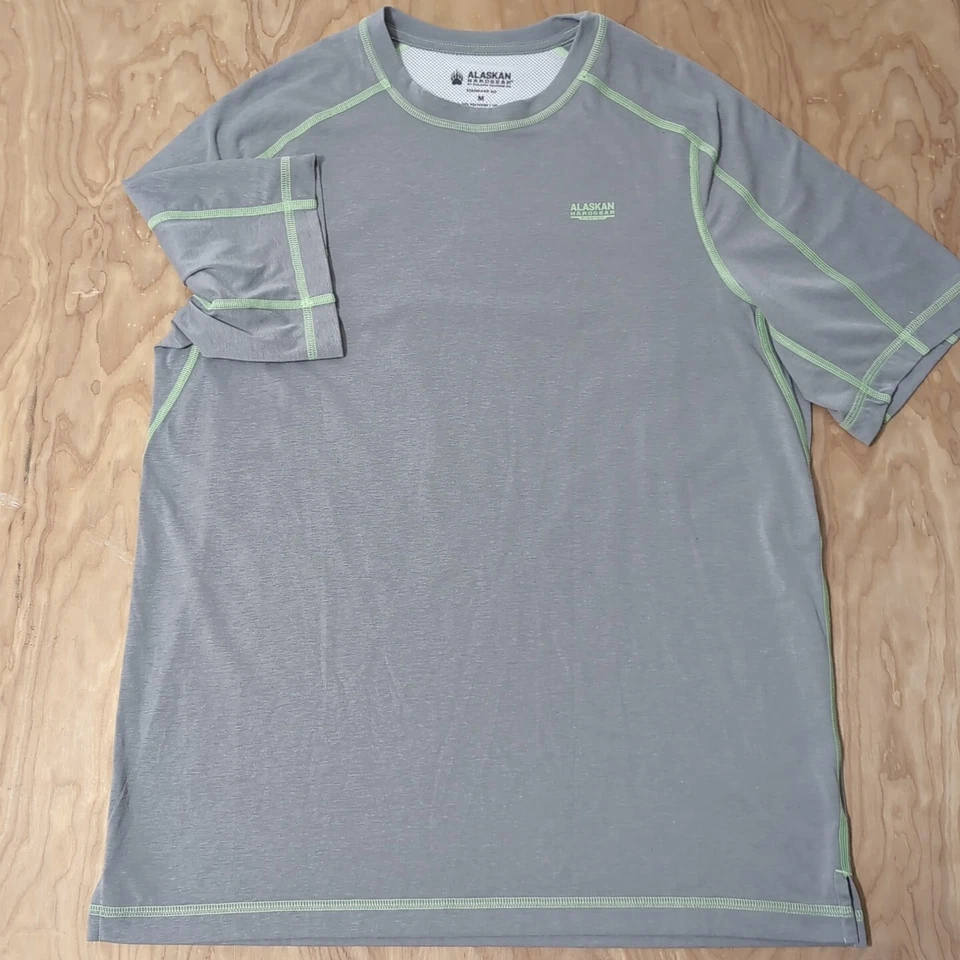 Camiseta Duluth Alaskan Hard Gear Pesca Ventilada Para Hombre Talla Med Gris Verde Suave Foto 3 de 4