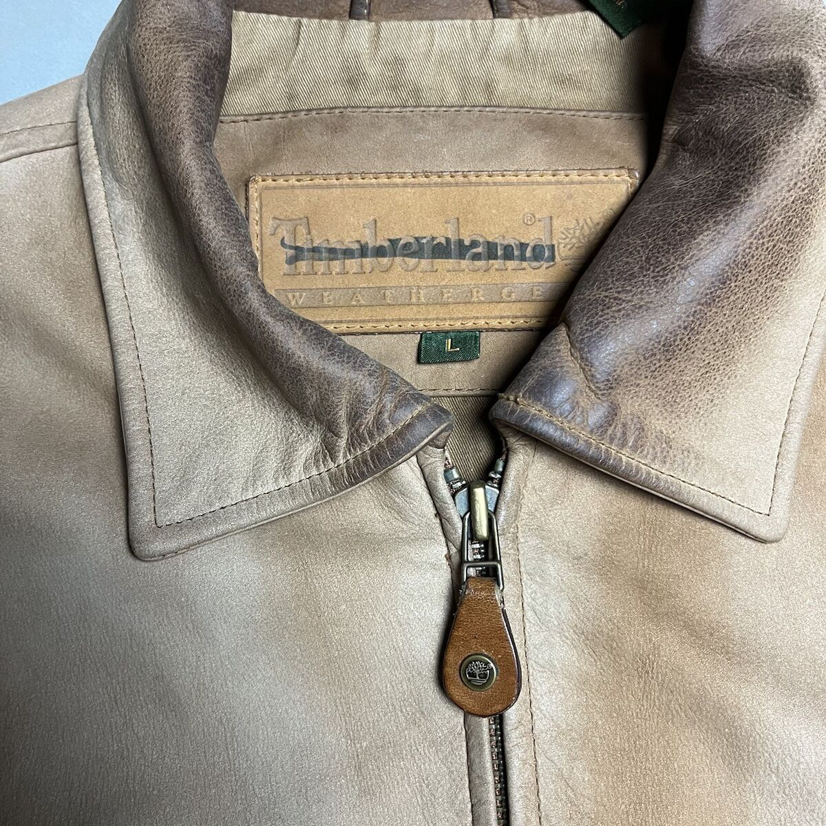Vintage Timberland Weather gear Leather Bomber Jacket Large Vintage Timberland Weather gear Leather Bomber Jacket Large