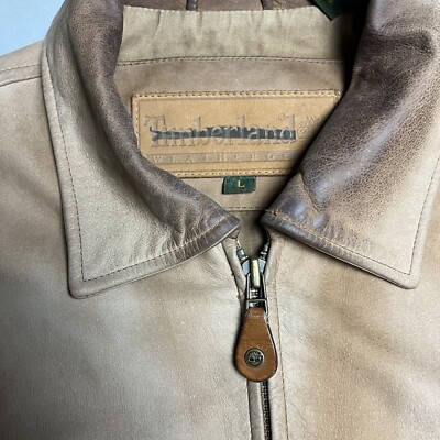 Vintage Timberland Weather gear Leather Bomber Jacket Large Vintage Timberland Weather gear Leather Bomber Jacket Large