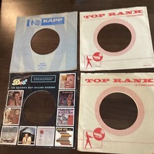 4 Vintage 78/45 Record Sleeves, Top Rank, Kapp, Dot