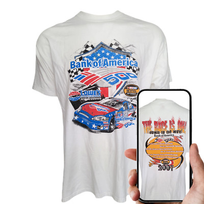 Bank of America 500 NASCAR 2007 T-Shirt XL Hanes weiß 100% Baumwolle