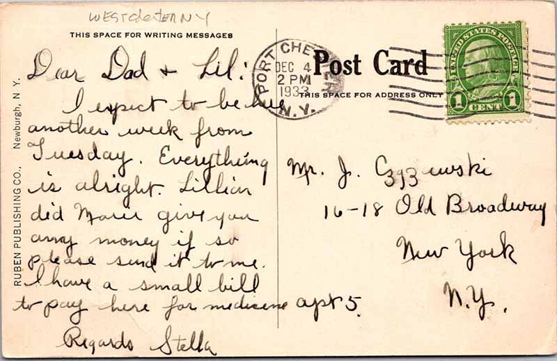 Postcard RESTAURANT SCENE Port Chester New York NY 9/27 AN2598 eBay