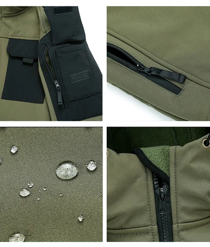 Tactical Jacket Men Military Outdoor Waterproof Hood Windbreaker Work Soft Shell - Picture 23 of 27