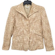 Talbots Women's Silk-Blend Button-Up Blazer Size 8