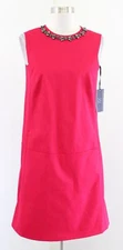 NWT W by Worth Red Beaded Jewel Embellished Shift Dress Holiday Party Cocktail 2