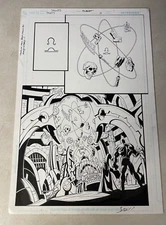 TRINITY #15 original comic art DESPERO BAGLEY BUSIEK 2008 STUNNING HALF SPLASH 