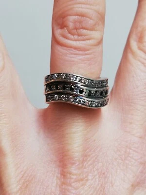 BAGUE ANCIENNE EN ARGENT 925 OXYDE DE ZIRCONIUM - Photo 1/4