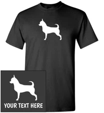 Chihuahua Silhouette T-Shirt, Men Women Kids Long Tank Personalized Custom Tee