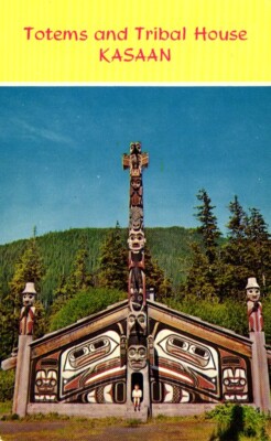 Totems And Tribal House Kasaan Alaska Postcard | eBay
