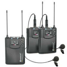 Relacart CR2 UHF wireless lavalier microphone transmitter Receiver Live Stream