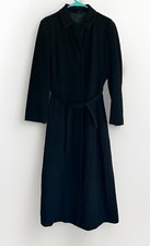 Sisley Made In Italy Women’s M Black Wool Overcoat Maxi Luxe Classic Streetstyle