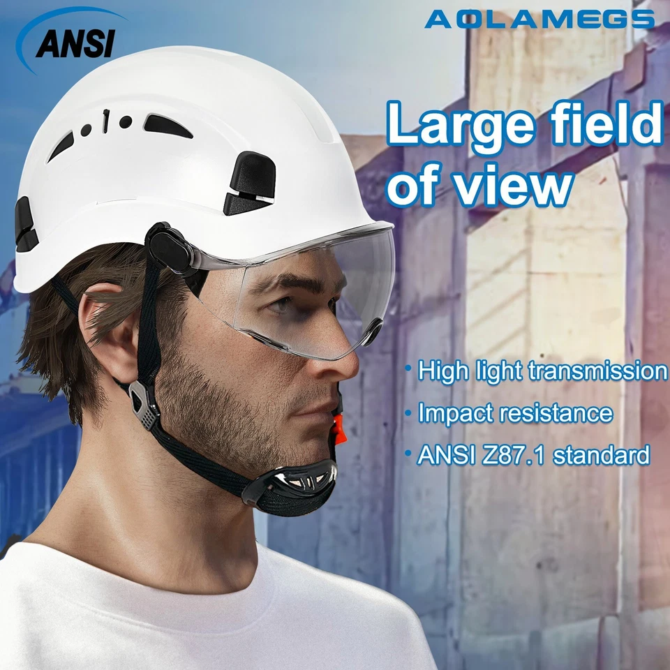 Cascos de Seguridad con Visera Casco con Gafas Rescate Construcción Gorra de Trabajo Foto 2 de 4