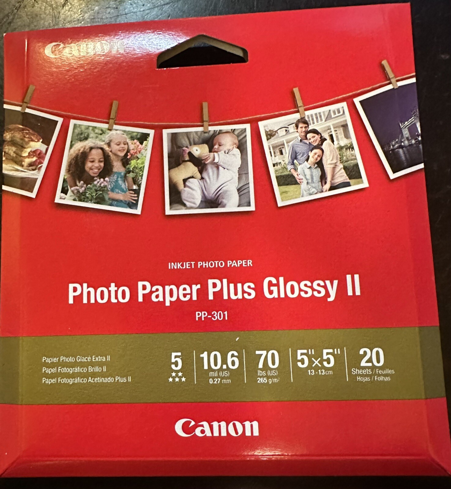 CANON Photo Paper Plus Glossy II bundle 5x5, 4x6 & 5X7 sizes 5 packets 80+ sheet eBay