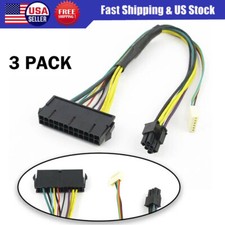 3 Pcs 24 Pin to 6 Pin ATX PSU Power Adapter Cable for Dell OptiPlex and More MB